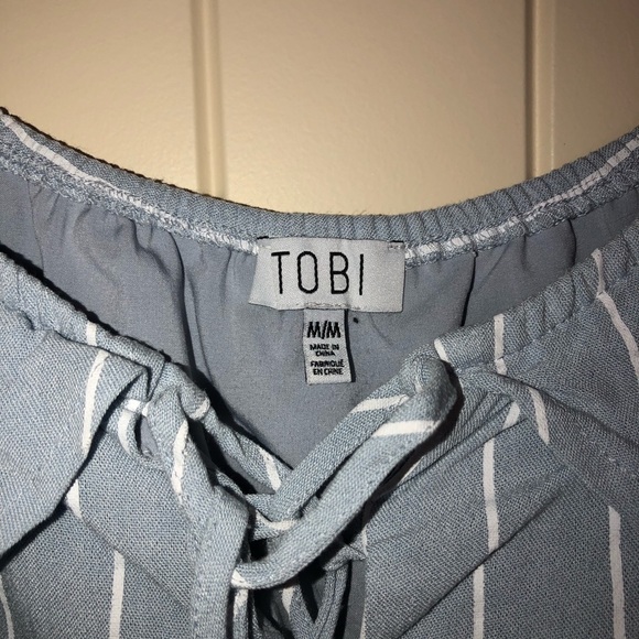 Tobi Light Blue Stripped Romper - Picture 5 of 5